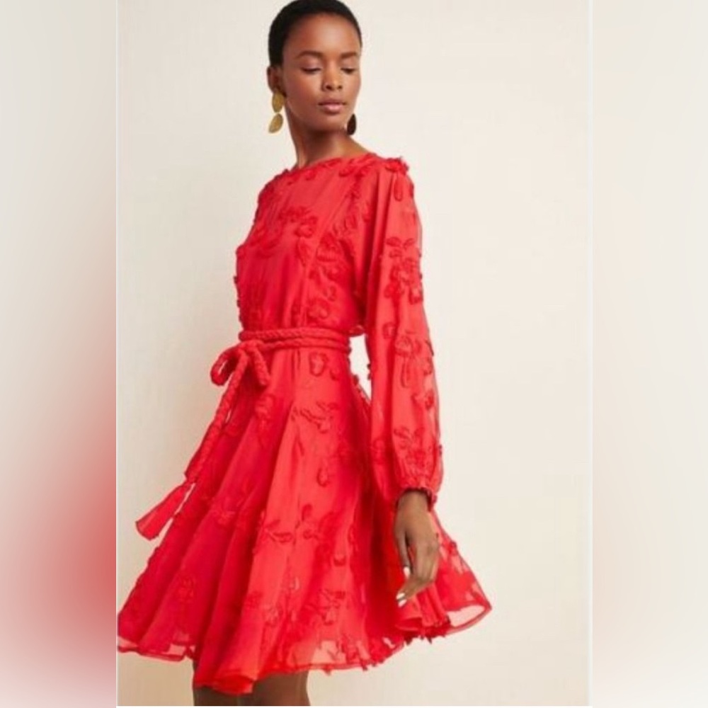 Anthropologie Mare Mare Amal Textured Embroidered Dress